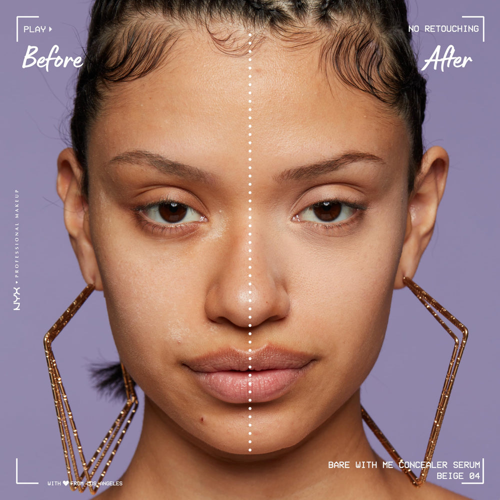 Bare With Me Concealer Serum ofrece acabado natural y ligero.