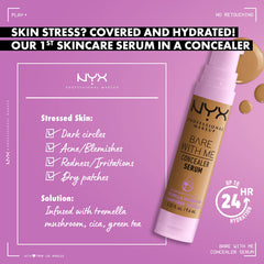 Textura ligera del NYX Bare With Me Concealer Serum para aplicación suave
