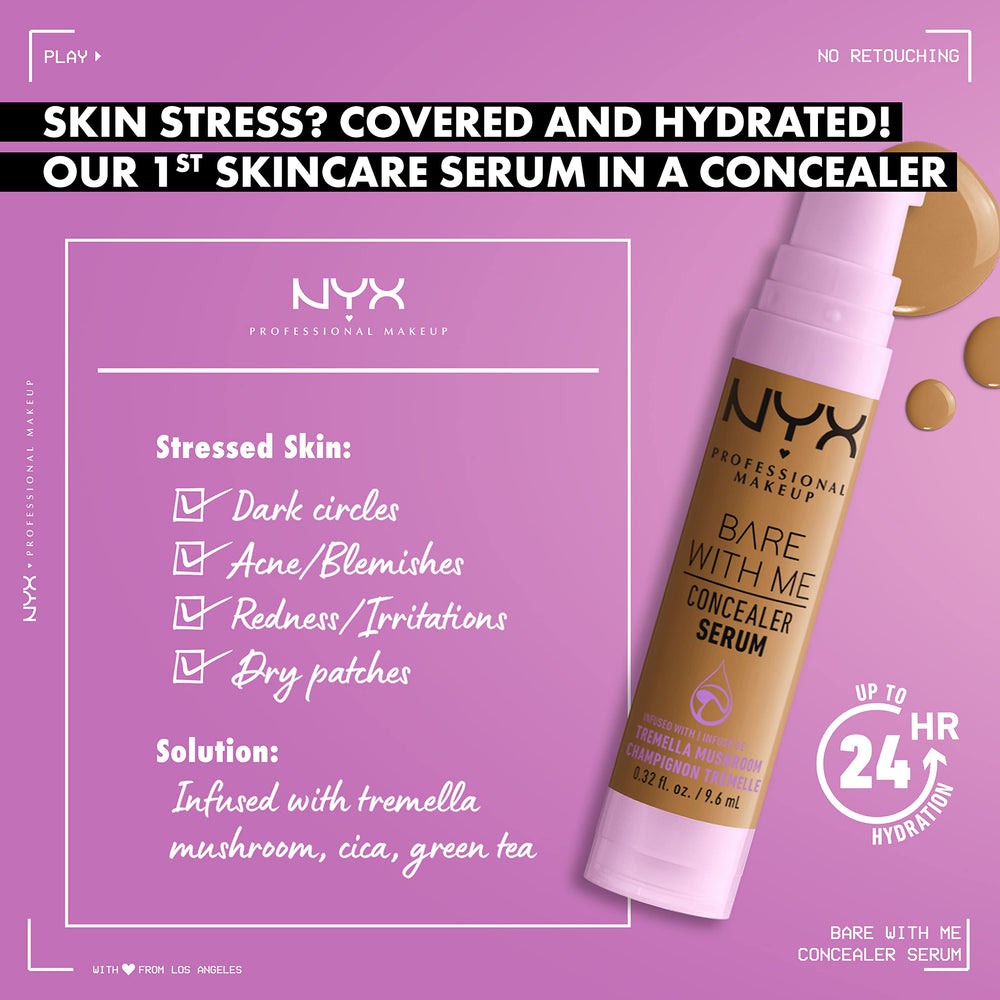 Textura natural y ligera en la piel gracias al serum corrector de NYX.