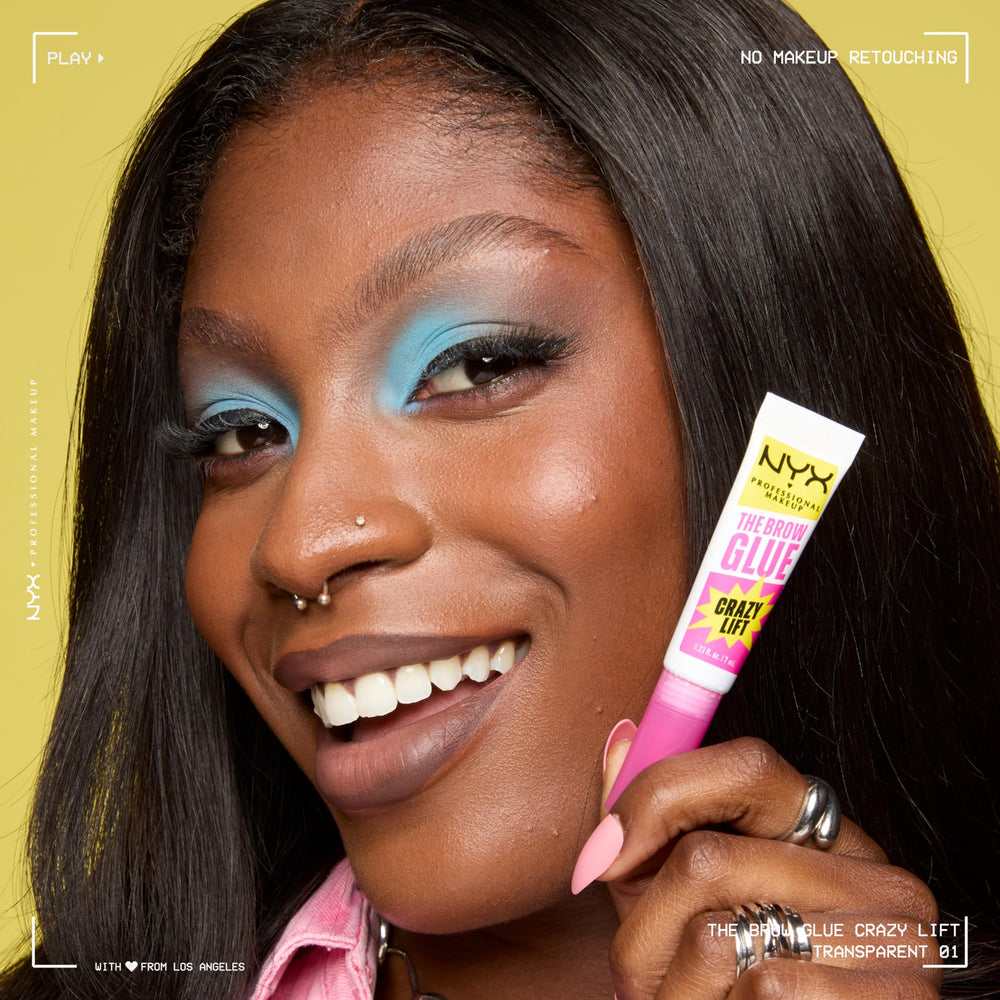 NYX Brow Glue Crazy Lift complementa maquillaje de cejas para un look cohesivo