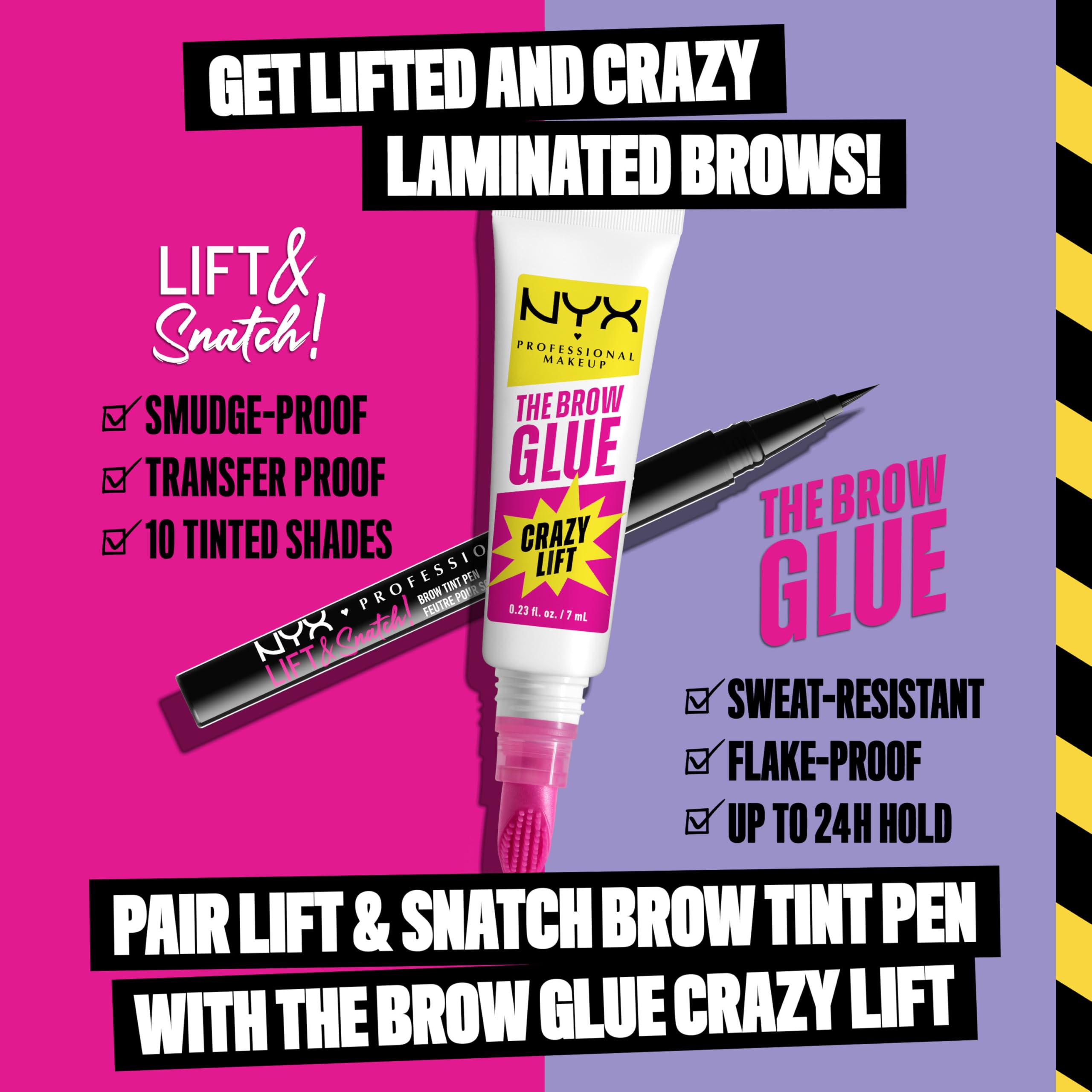 NYX Brow Glue Crazy Lift libre de crueldad y sin pruebas en animales