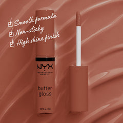 NYX Butter Gloss Bit Of Honey arm swatch showing sheer to medium coverage