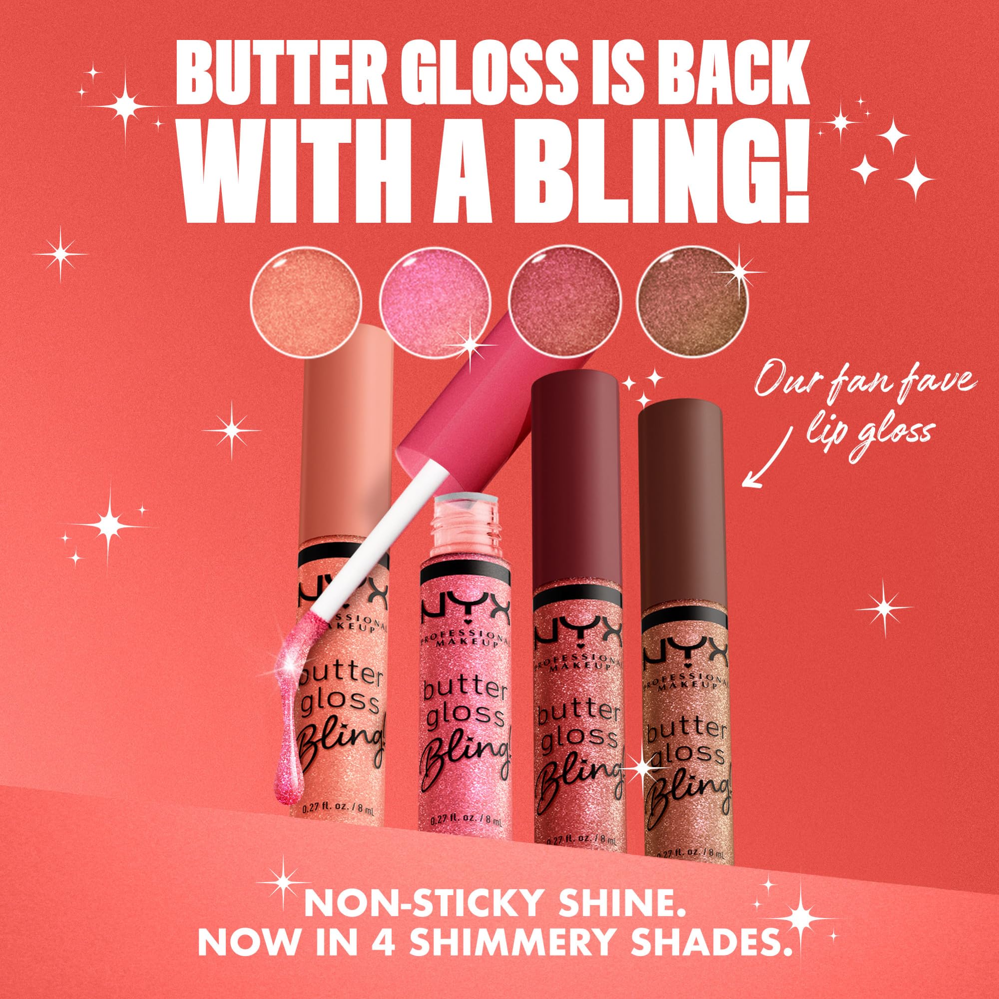 NYX Butter Gloss Bling creamy pigment feels comfortable on lips.