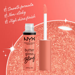 NYX Butter Gloss Bling diamond doll adds sparkle to your pout.
