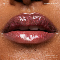 Lips wearing NYX Butter Gloss Bling with high shine