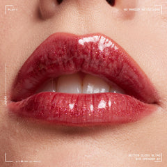 Lips wearing glossy finish from NYX Butter Gloss Bling.