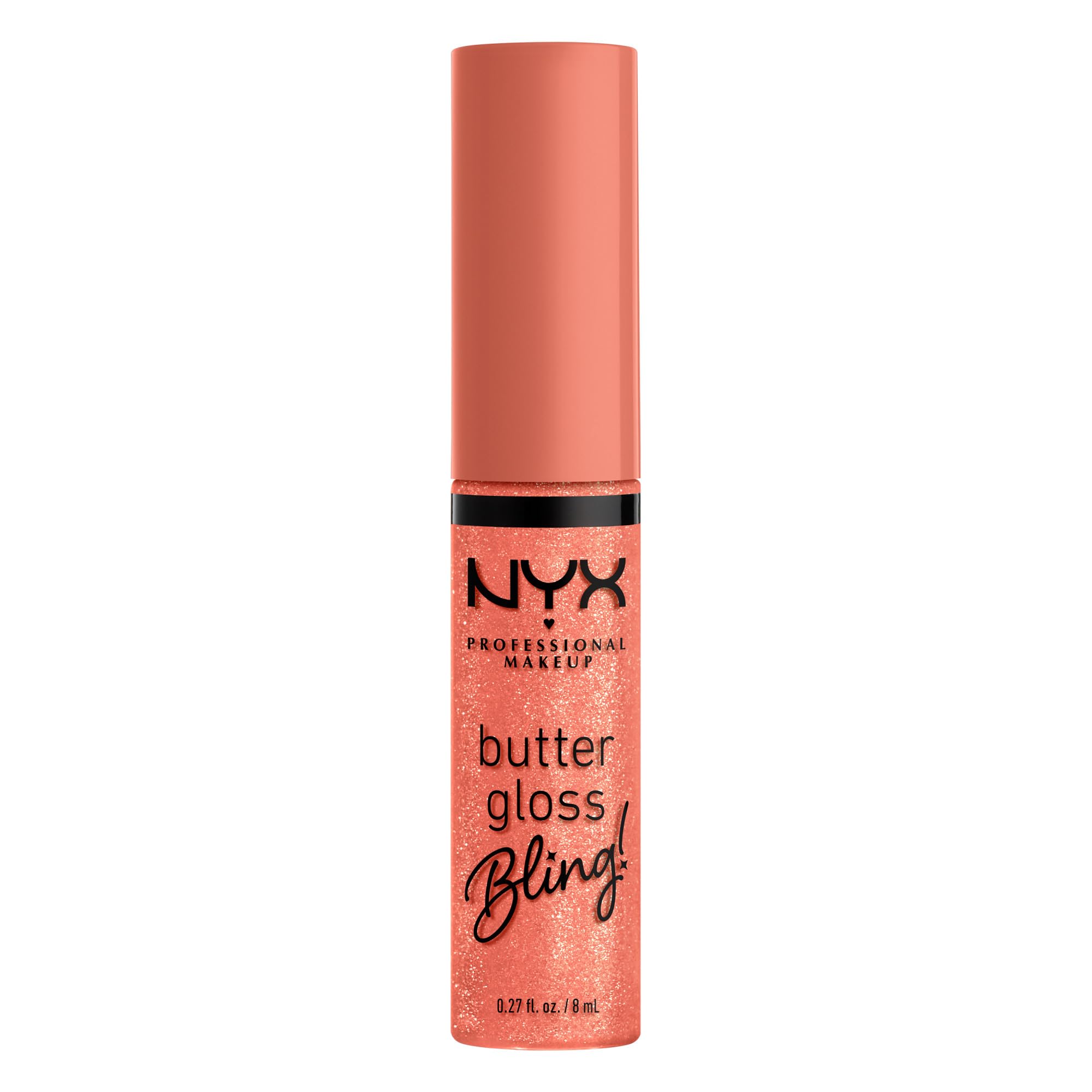 NYX Butter Gloss Bling over lipstick boosts shine and depth.