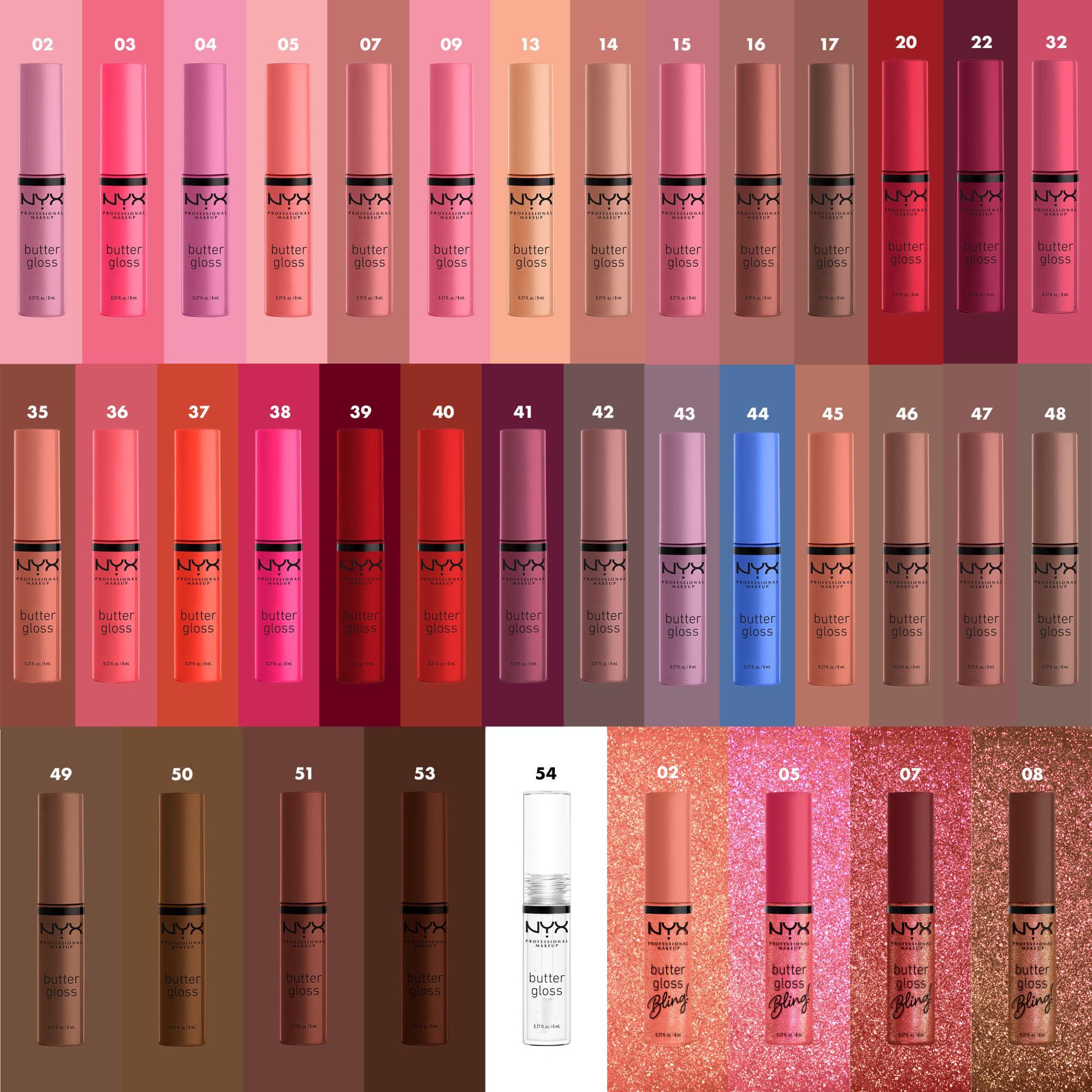 NYX Butter Gloss Bling vegan cruelty-free formula.
