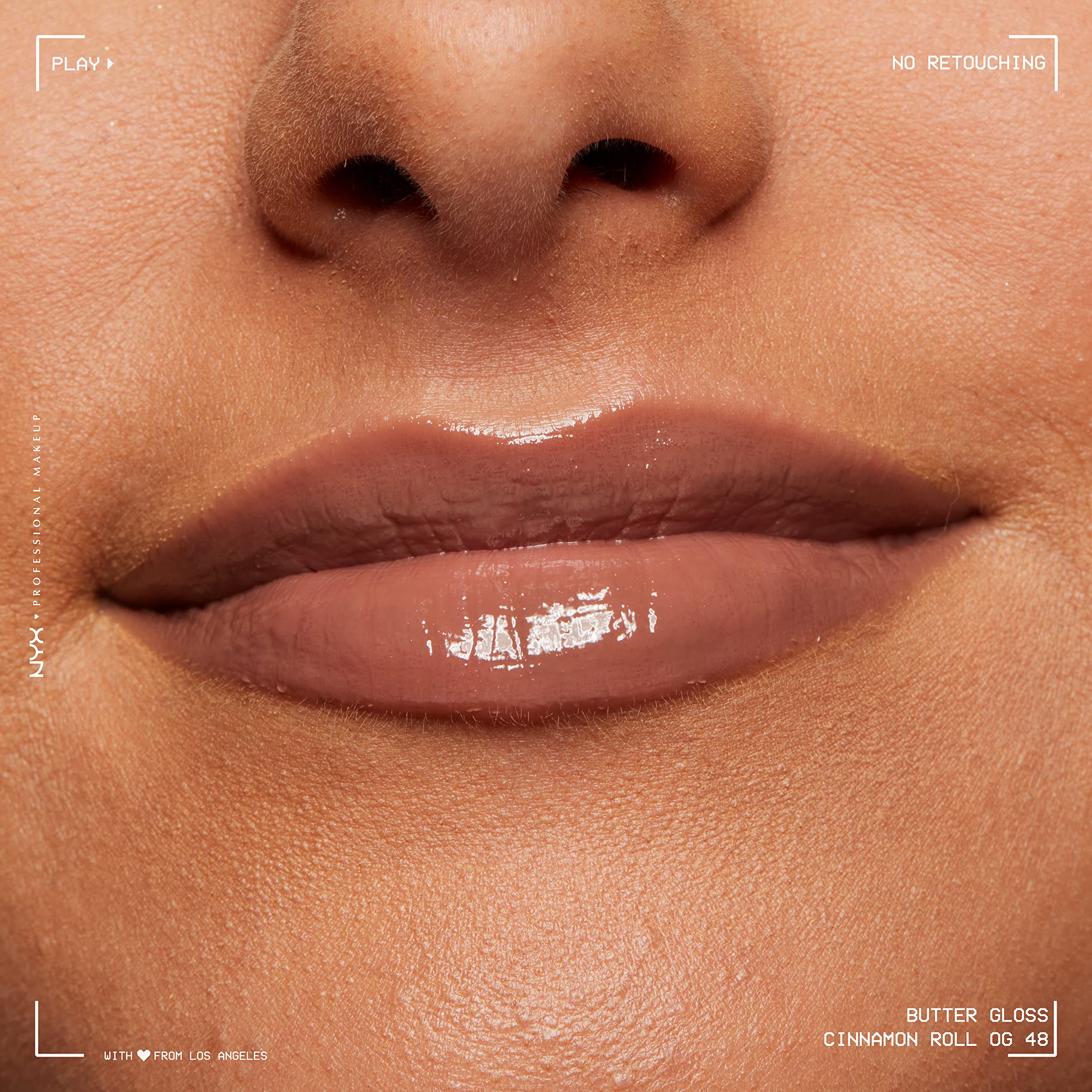 NYX Butter Gloss Brown Sugar cruelty-free branding and packaging.