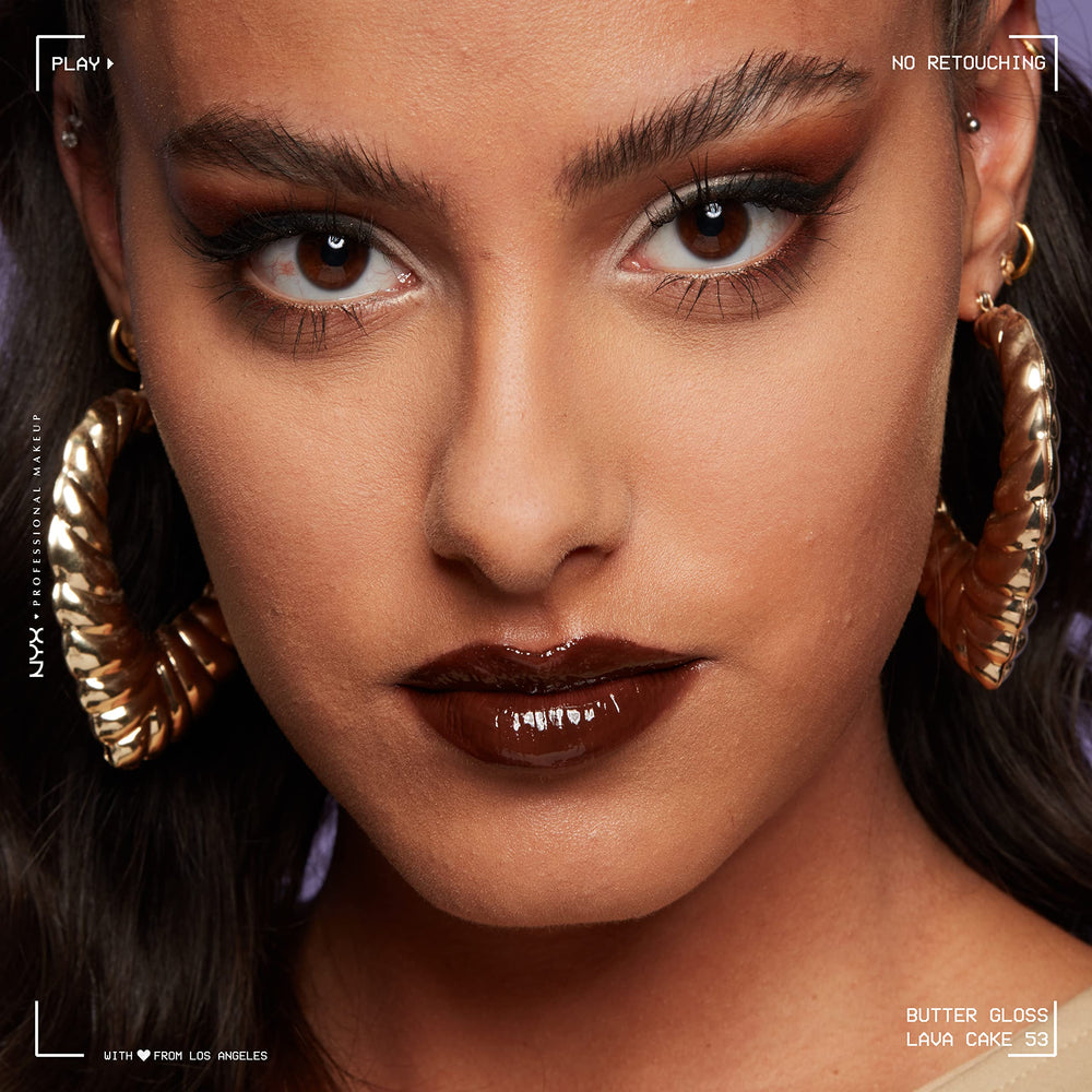 NYX Butter Gloss Brown Sugar Lava Cake packaging and branding visuals
