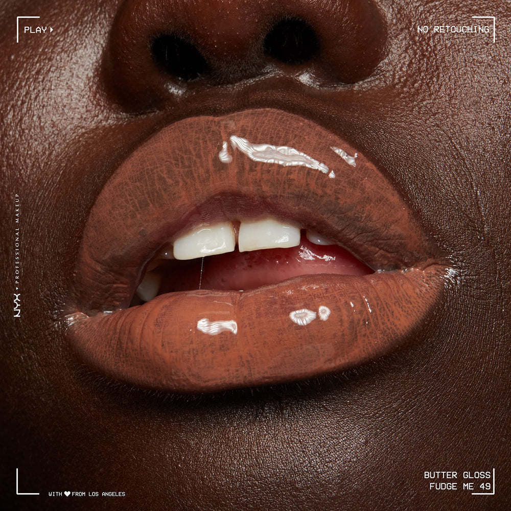 Scented NYX Butter Gloss Brown Sugar packaging and branding detail