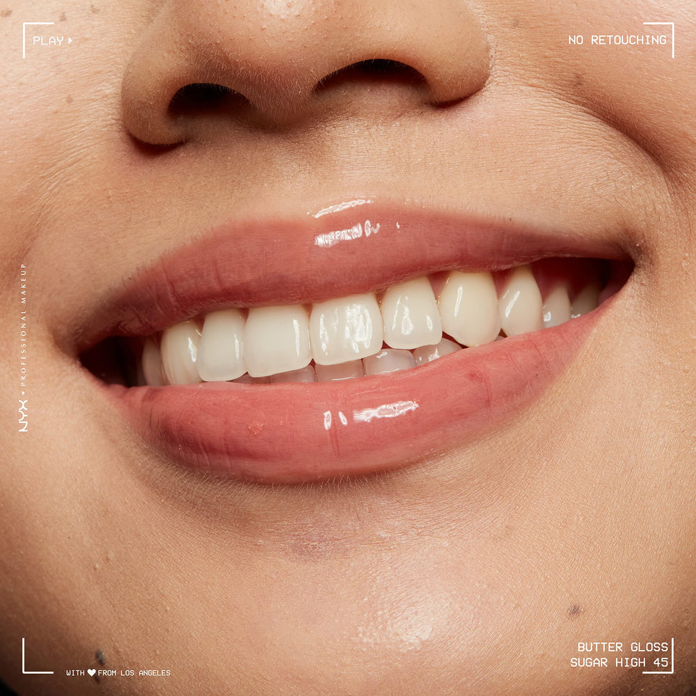 NYX Professional Makeup Butter Gloss Brown Sugar scent evokes sweet dessert notes during wear.