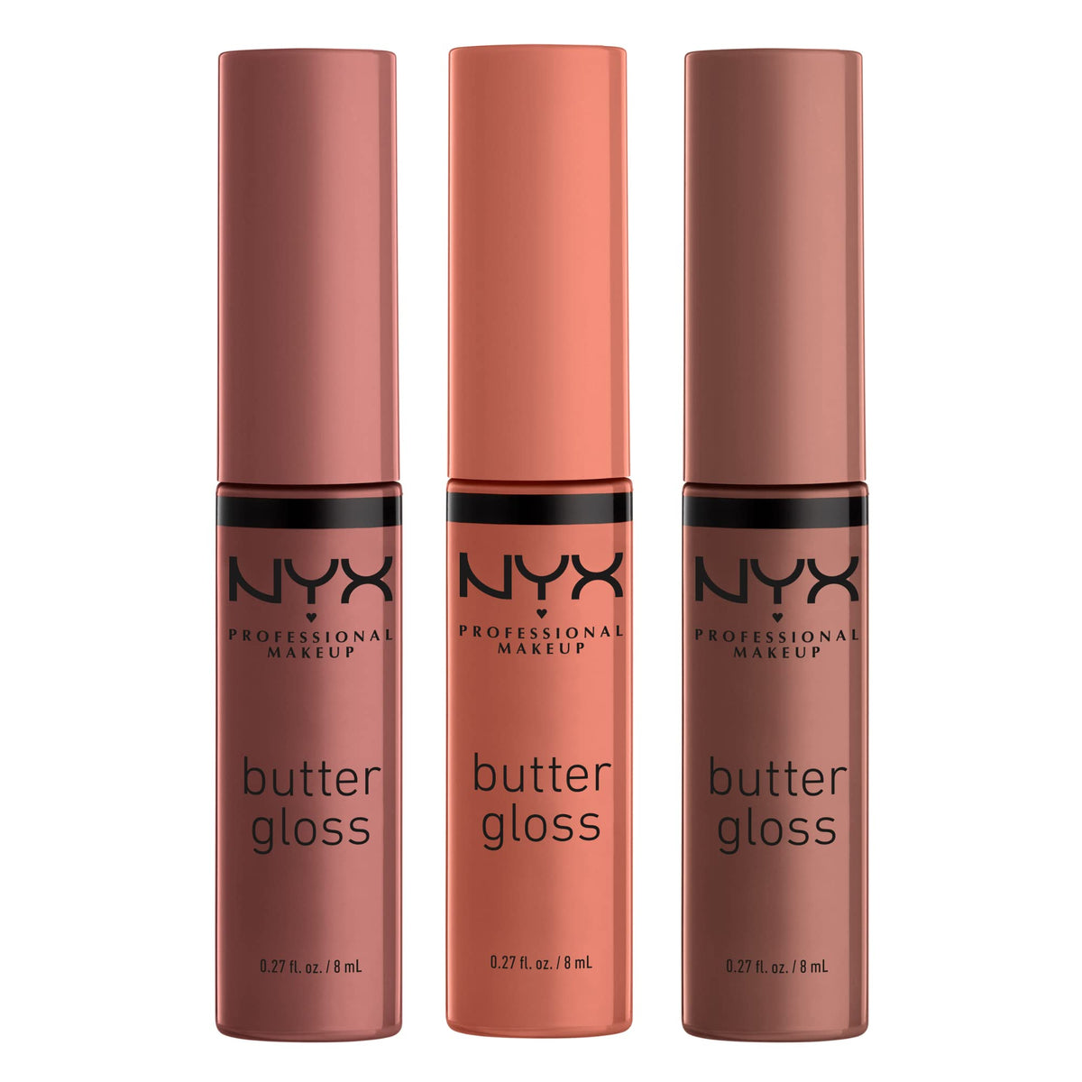 NYX Butter Gloss Brown Sugar, textura sedosa y brillo suave para labios lisos