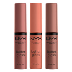 NYX Butter Gloss Brown Sugar, textura sedosa y brillo suave para labios lisos