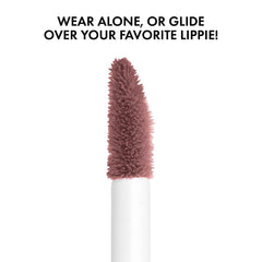 Layer NYX Butter Gloss Cinnamon Roll over lipstick for defined dimension