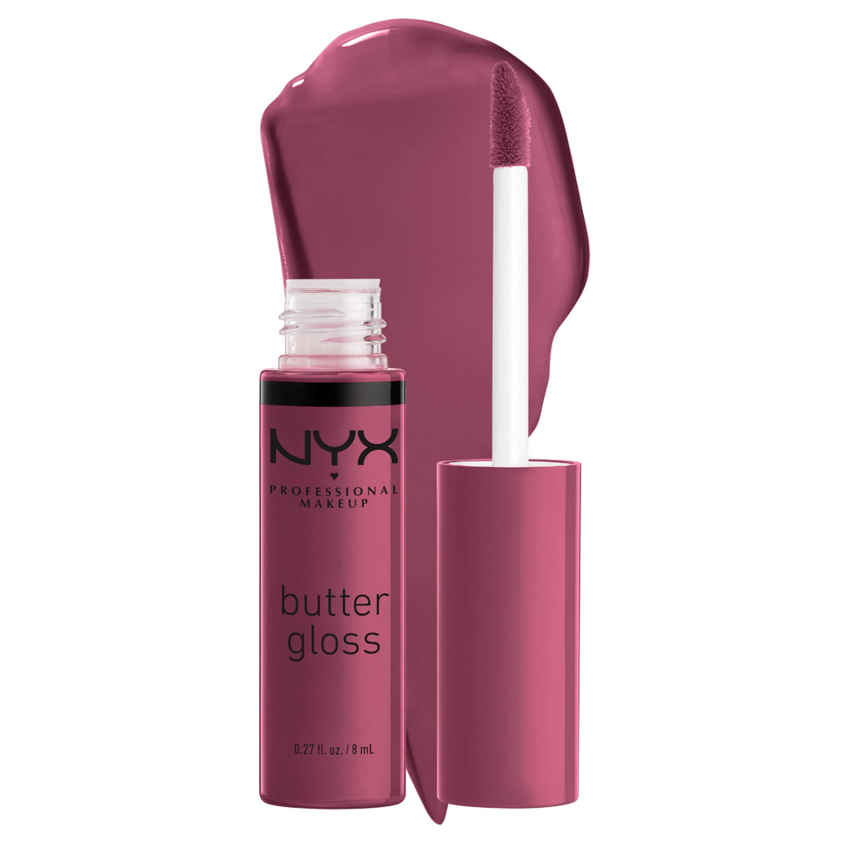 NYX Butter Gloss Cranberry Pie bottle with smooth, non-sticky shine