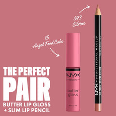 Creamy, smooth application of NYX Butter Gloss Angel Food Cake
