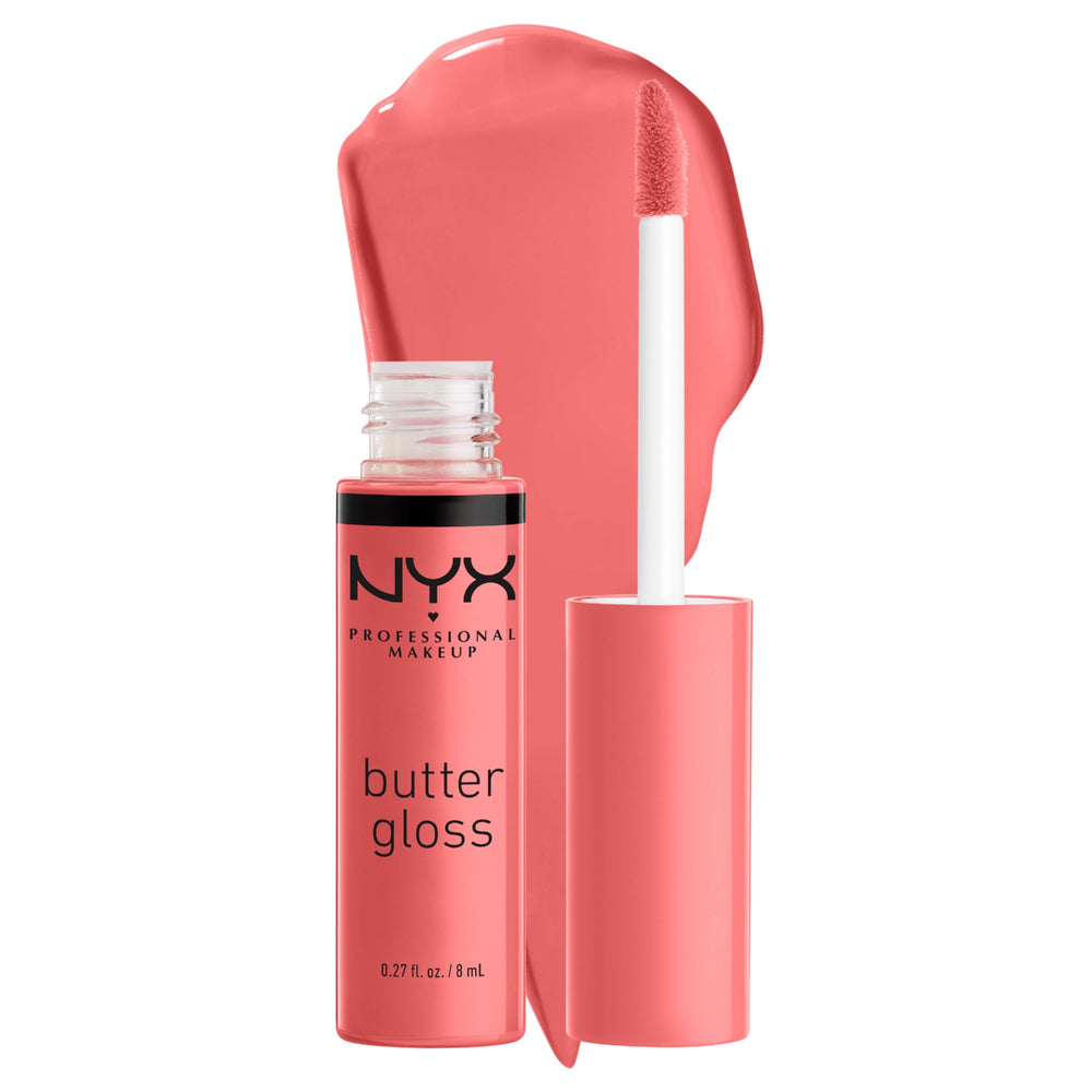 NYX Butter Gloss Creme Brulee packaging close-up for sleek on-the-go shine