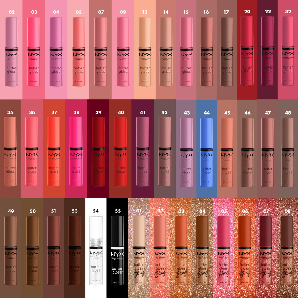 NYX Butter Gloss Creme Brulee close-up texture reveals velvet shine without stickiness