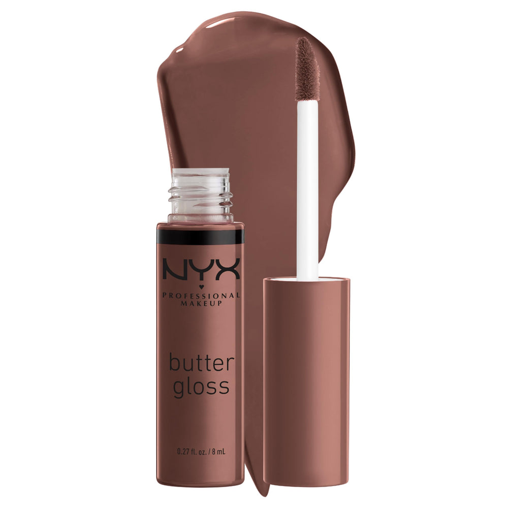 NYX Butter Gloss Ginger Snap tube shows creamy, non-sticky shine.