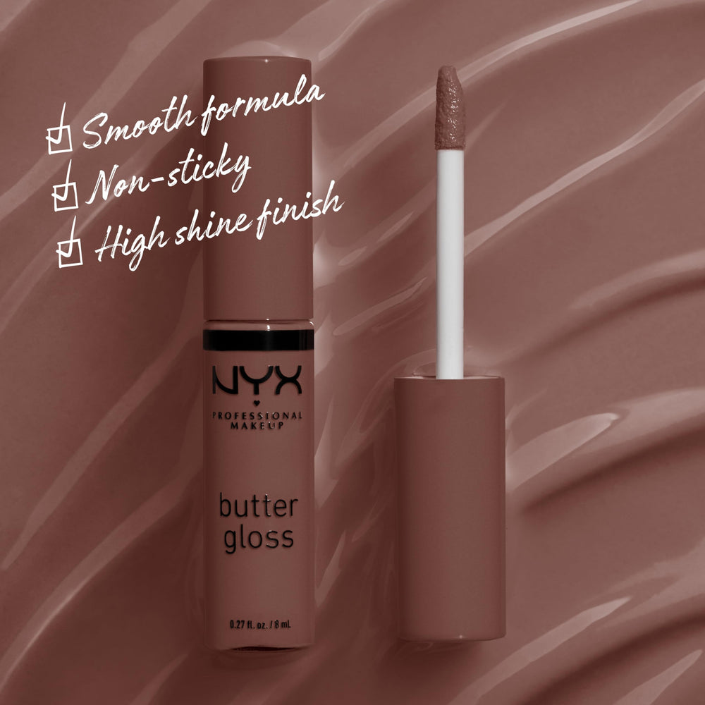 NYX Butter Gloss Ginger Snap wand enables smooth, easy application.