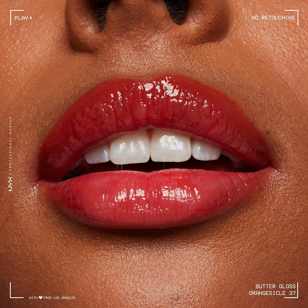 NYX Butter Gloss displayed with lipstick for enhanced shine
