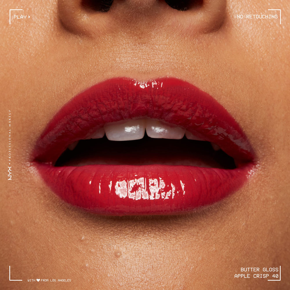 Butter Gloss over lip liner for enhanced shine and definition.