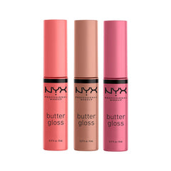 NYX PROFESSIONAL MAKEUP Butter Gloss Pack 3 Pastel de Ángel para labios suaves y brillantes.