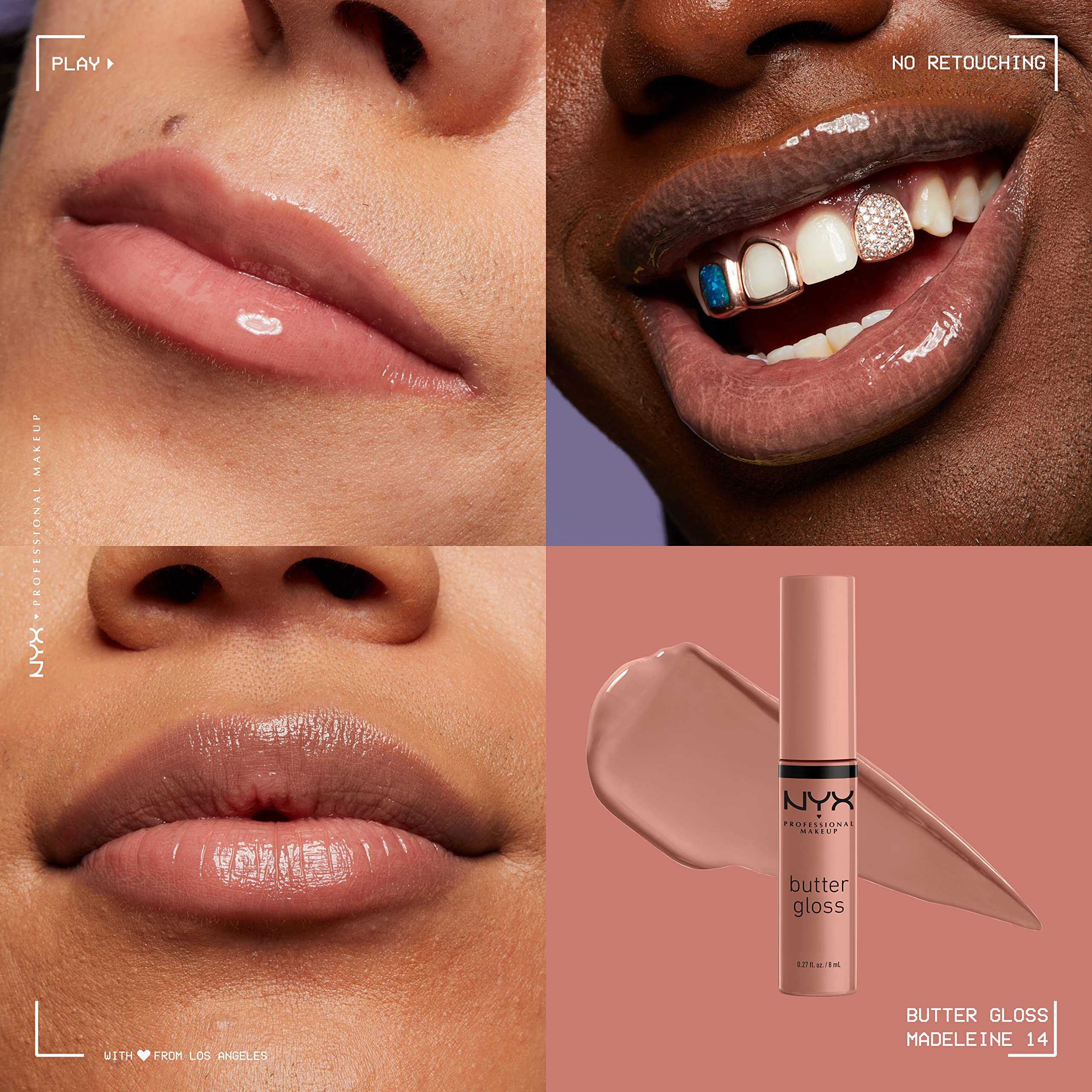 NYX PROFESSIONAL MAKEUP Butter Gloss Tonos para labios compatibles con varios look.