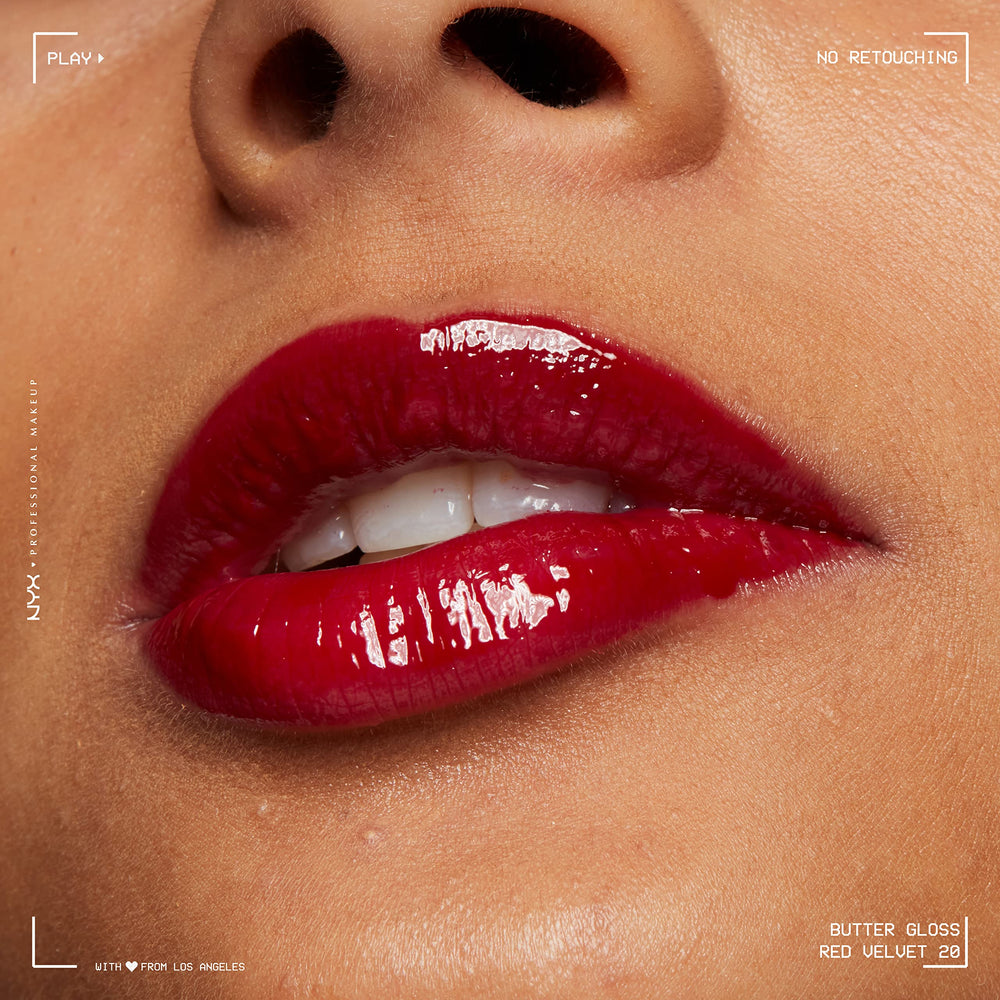 NYX Butter Gloss Red Velvet cruelty-free logo indicates ethical choice