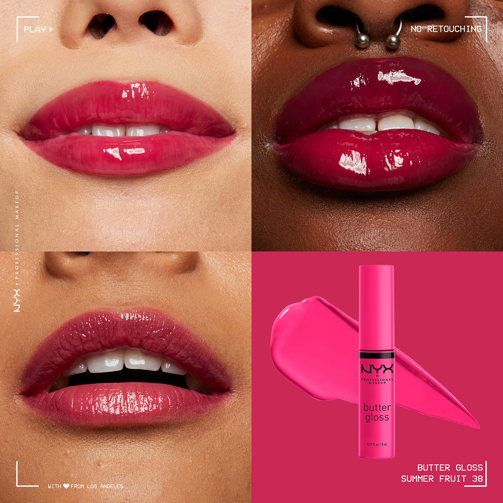 Applying NYX Butter Gloss Summer Fruit yields non-sticky, comfortable lips