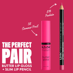 Closeup shows creamy texture and rich pink hue of the gloss