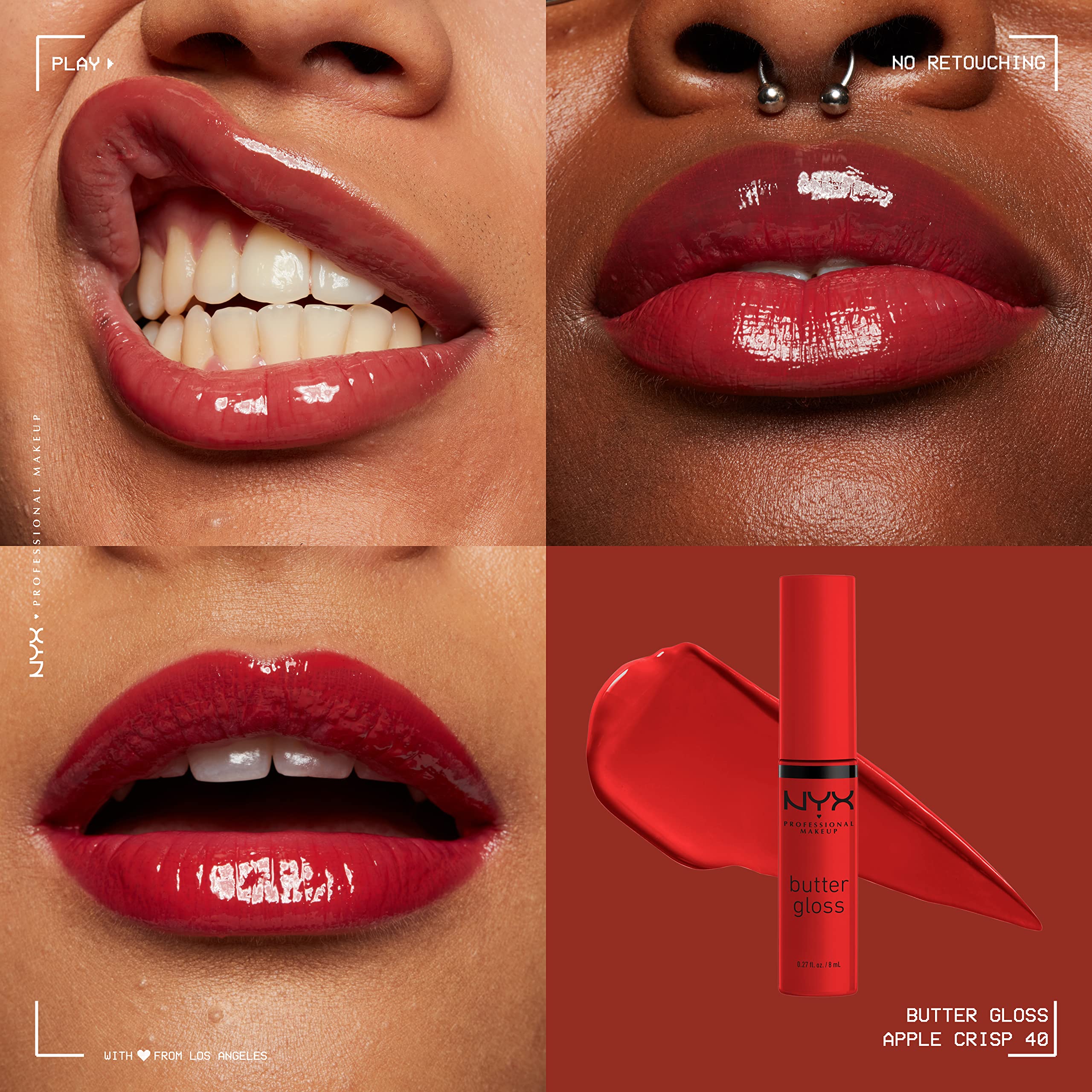 Close-up of Butter Gloss texture shows creamy, melt-in application.