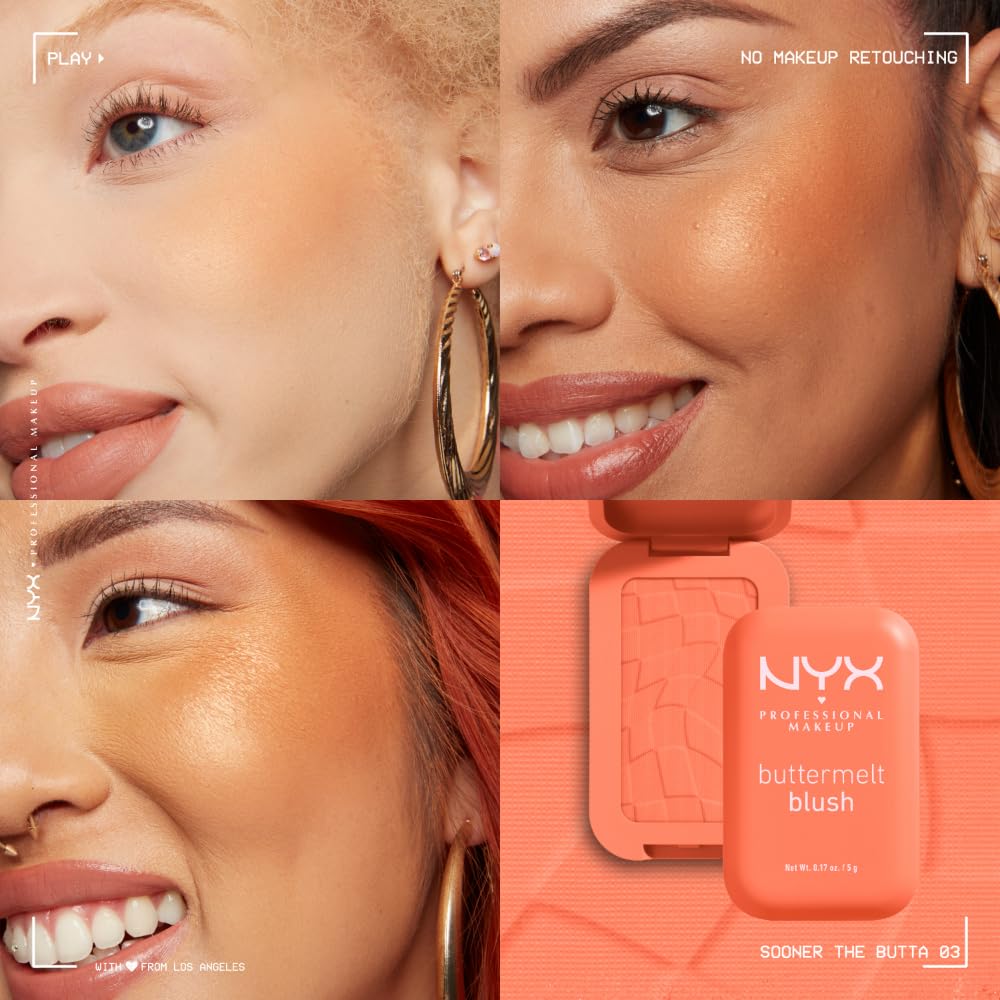 NYX Buttermelt Blush manteca de almendra aporta suavidad al aplicar