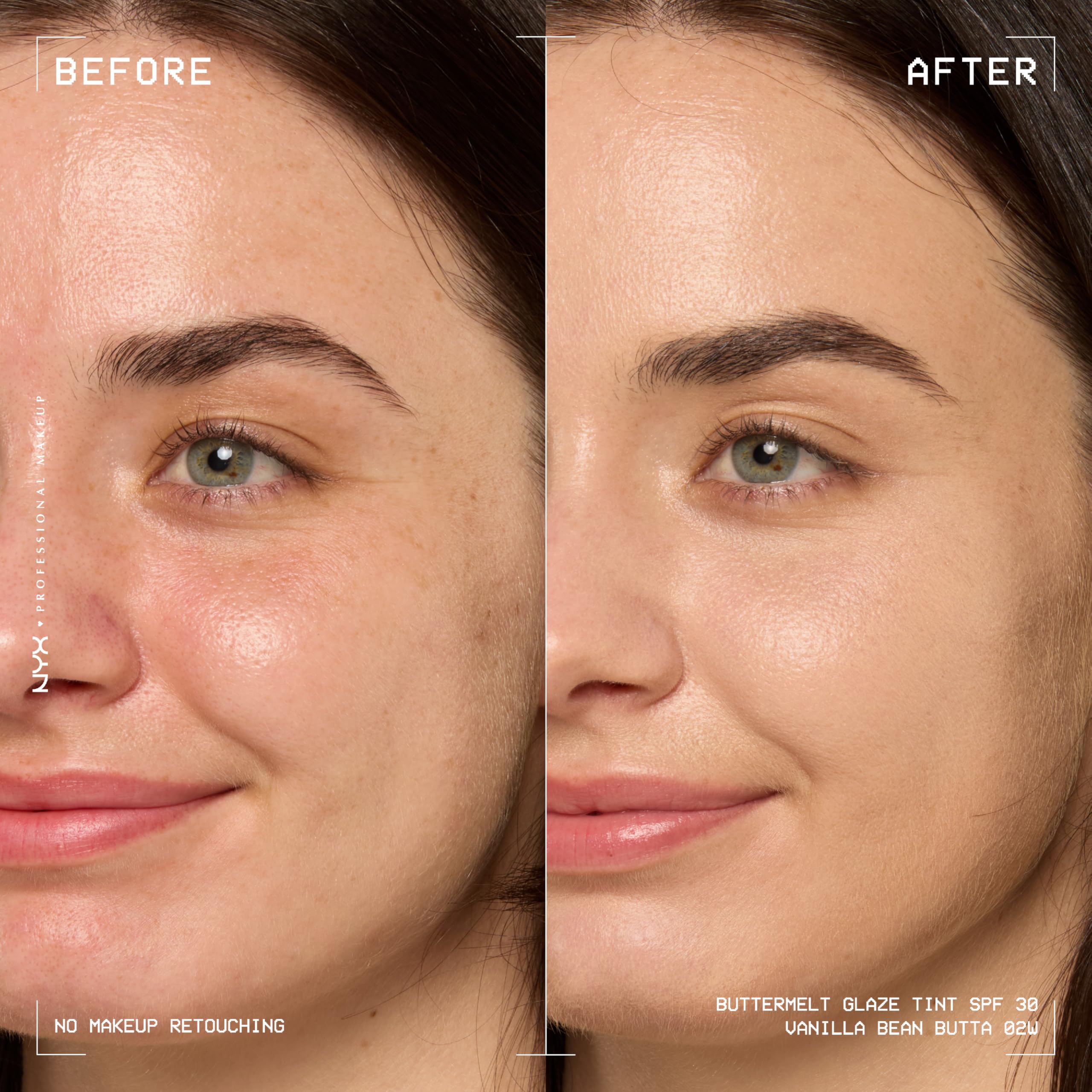 NYX Buttermelt Glaze revela textura brillosa para un glow natural.