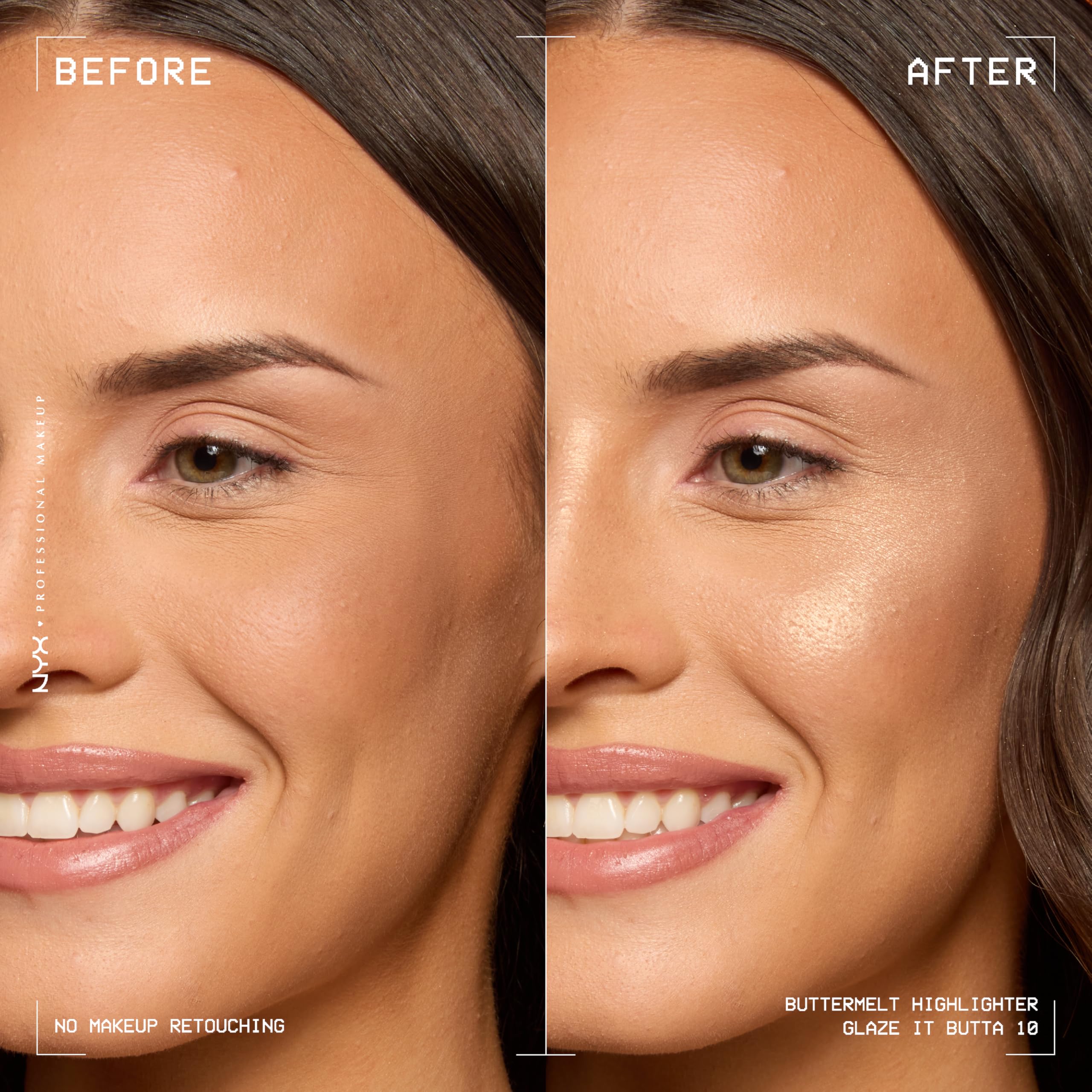 NYX Buttermelt iluminador: aplicación cremosa para un acabado uniforme.