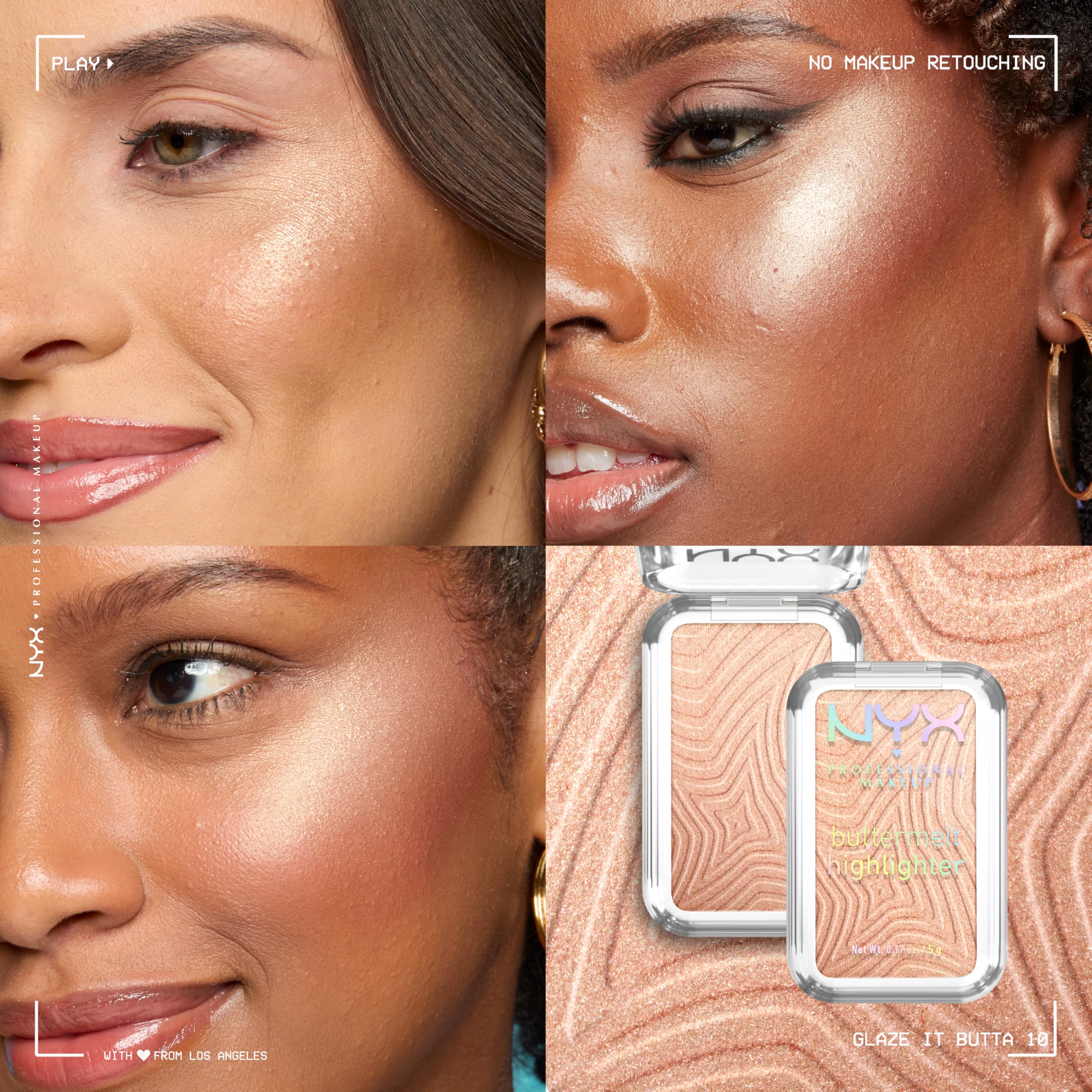 NYX Buttermelt iluminador: destellos claros para mayor dimensión facial.