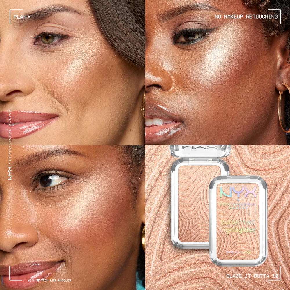 NYX Buttermelt iluminador: destellos claros para mayor dimensión facial.