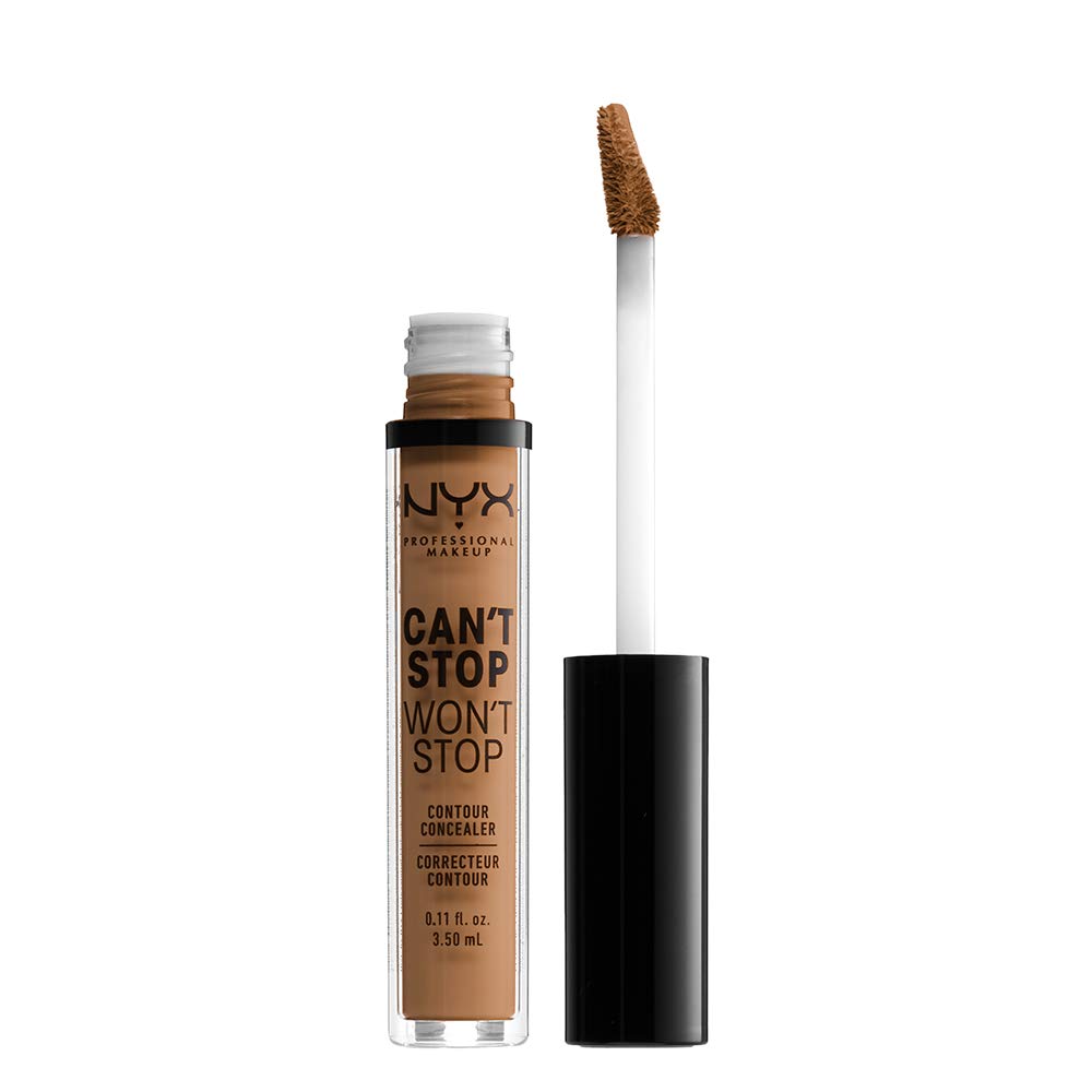 NYX Can't Stop Won't Stop Concealer tube front demonstrating full-coverage potential.