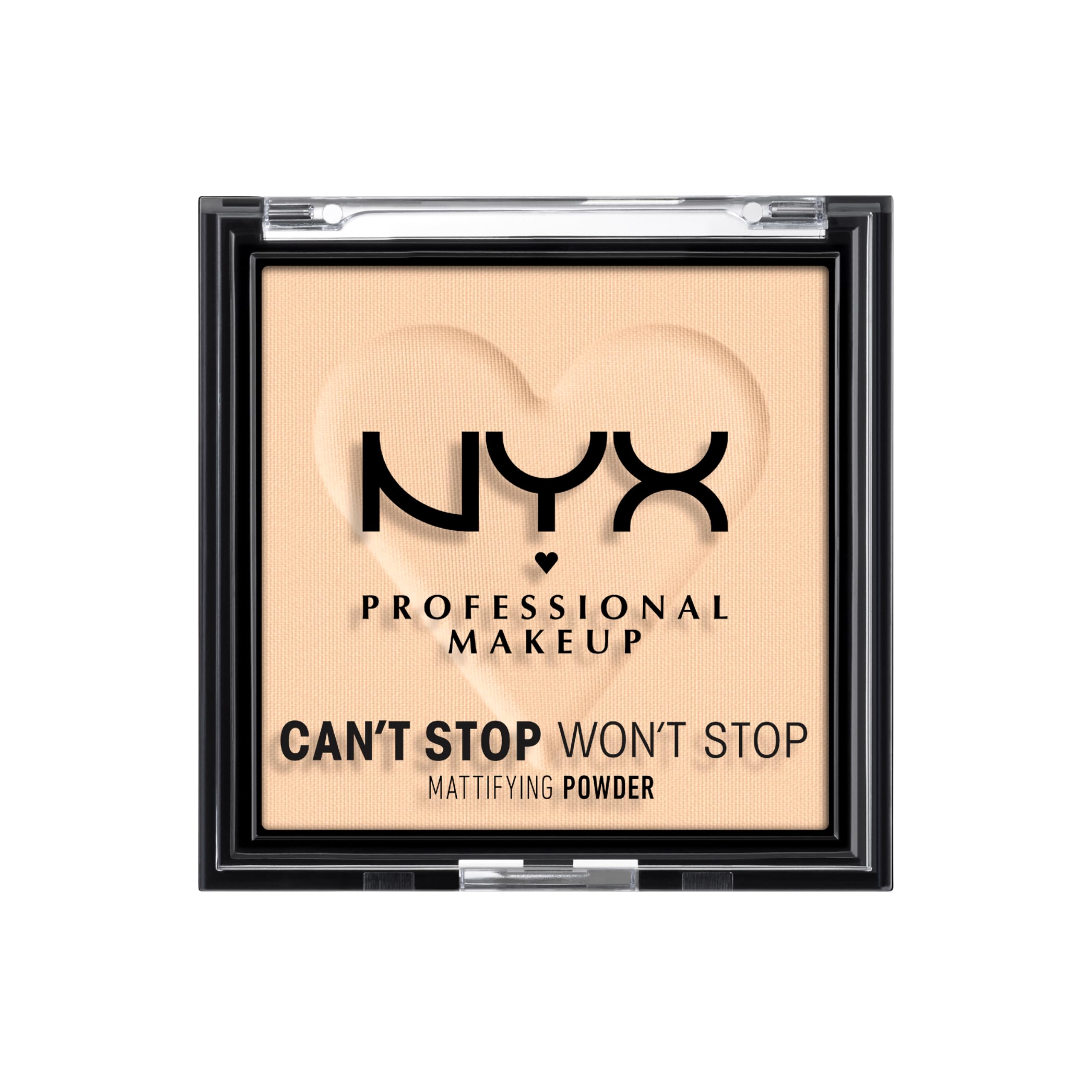 NYX Can't Stop Won't Stop Polvo compacto mate tono Light para acabado suave y natural.