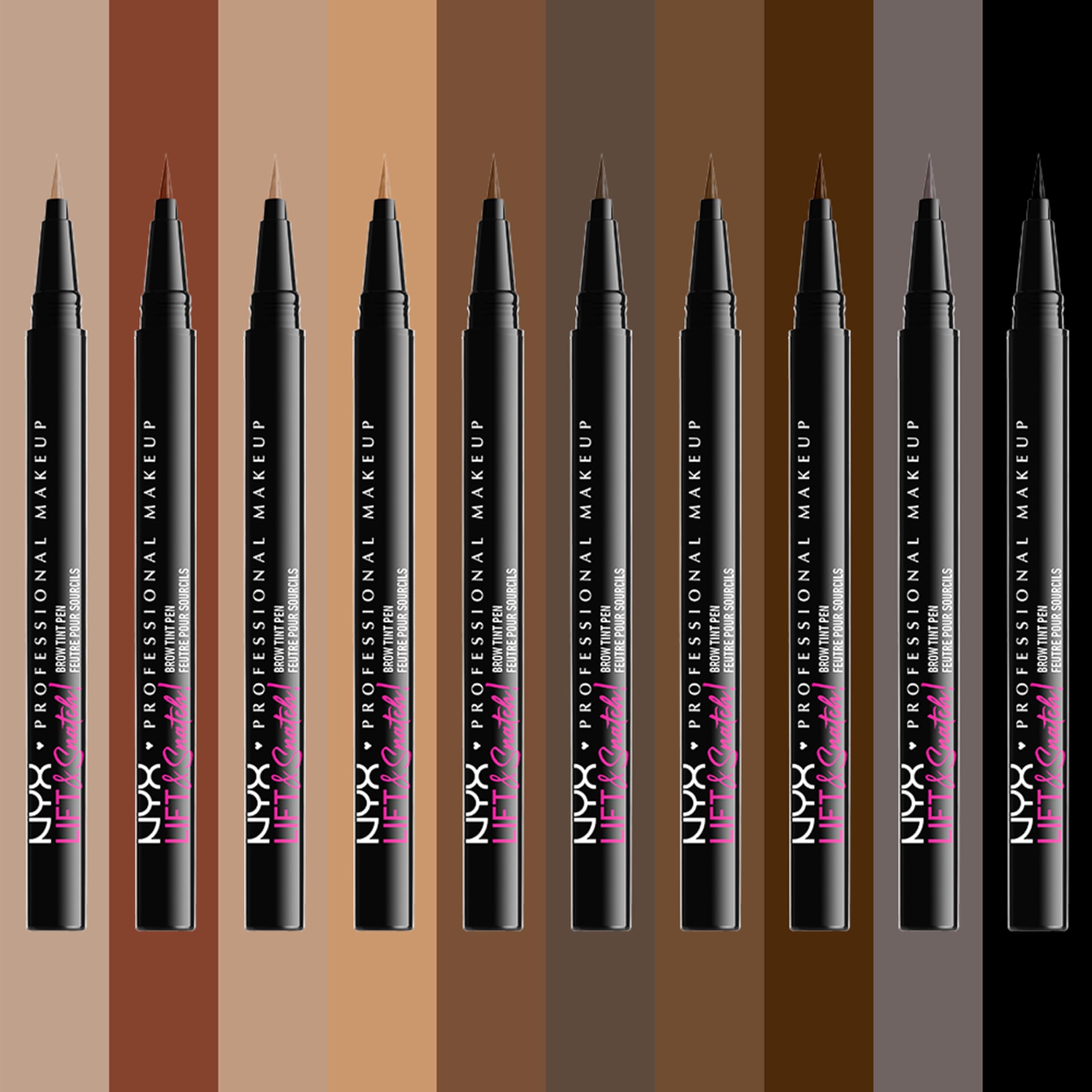 NYX Lift & Snatch en Espresso, cobertura suave para cejas dispersas.
