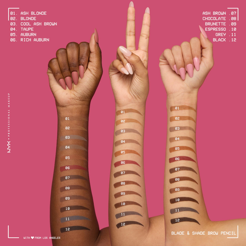 Nyx Blade & Shade: disponible en 12 tonos para cejas naturales