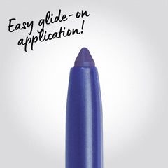 Delineado preciso con NYX morado, pigmento vibrante para looks icónicos.