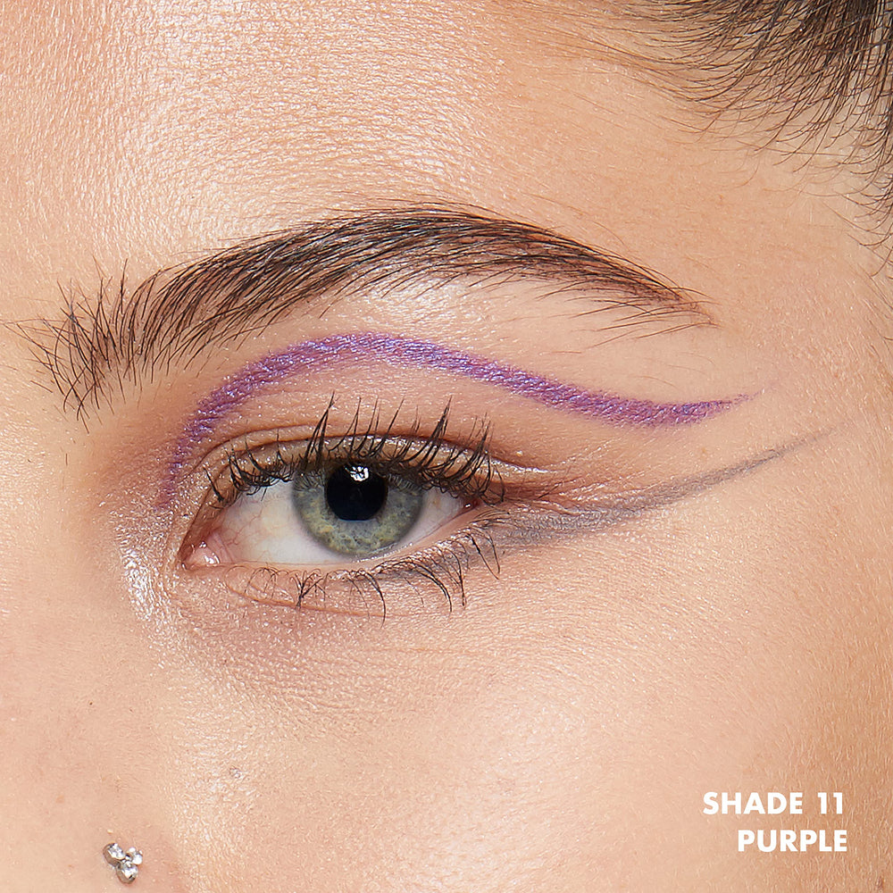 Delineador retráctil NYX morado, deslizamiento suave sin necesidad de afilar.