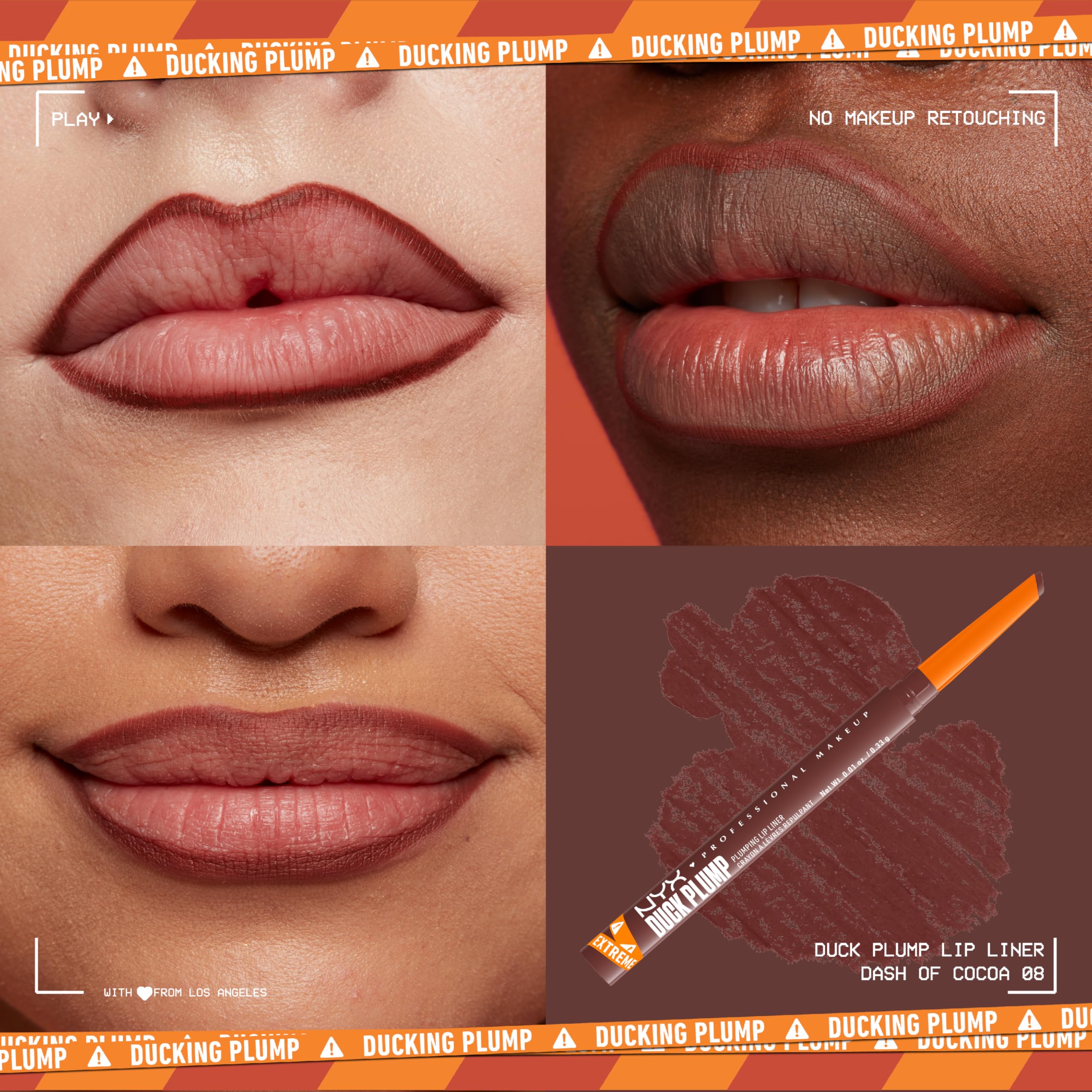 NYX Duck Plump Cocoa: punta dual para delineado preciso y líneas nítidas