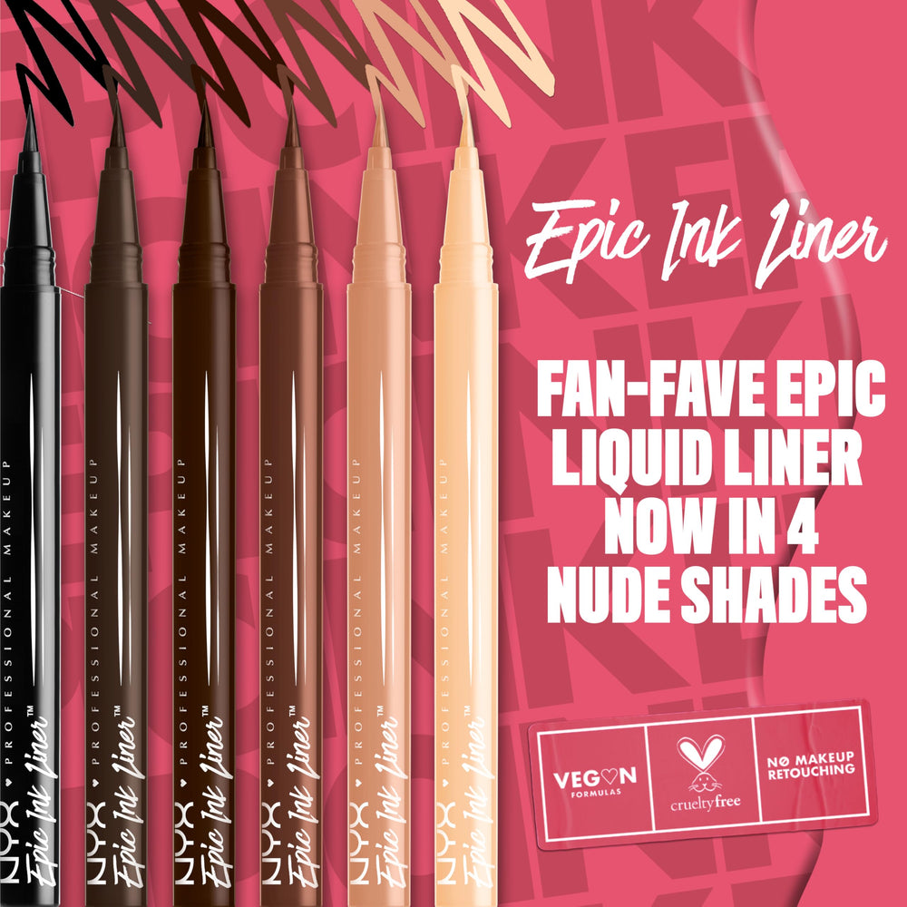 NYX Epic Ink Liner acabado mate resiste desgaste durante el día.