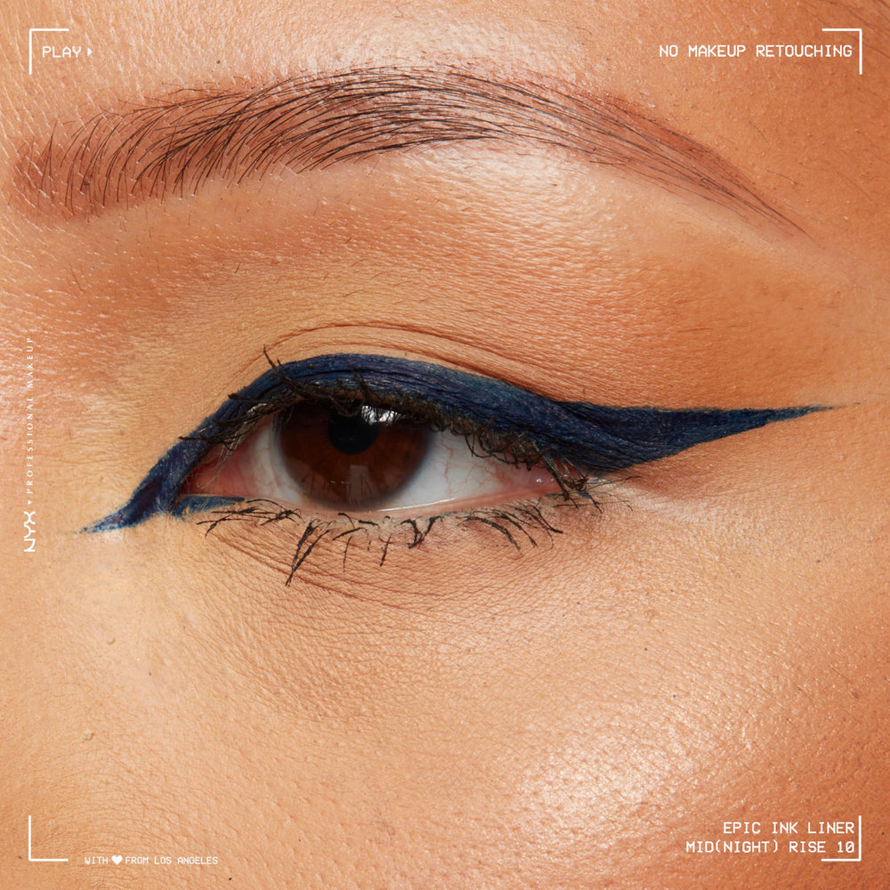 Denim-inspired shade of NYX Epic Ink Liner complements casual and dramatic looks
