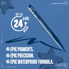 Precision tip on NYX Epic Ink Liner enables smooth one-stroke lines in Deep Navy