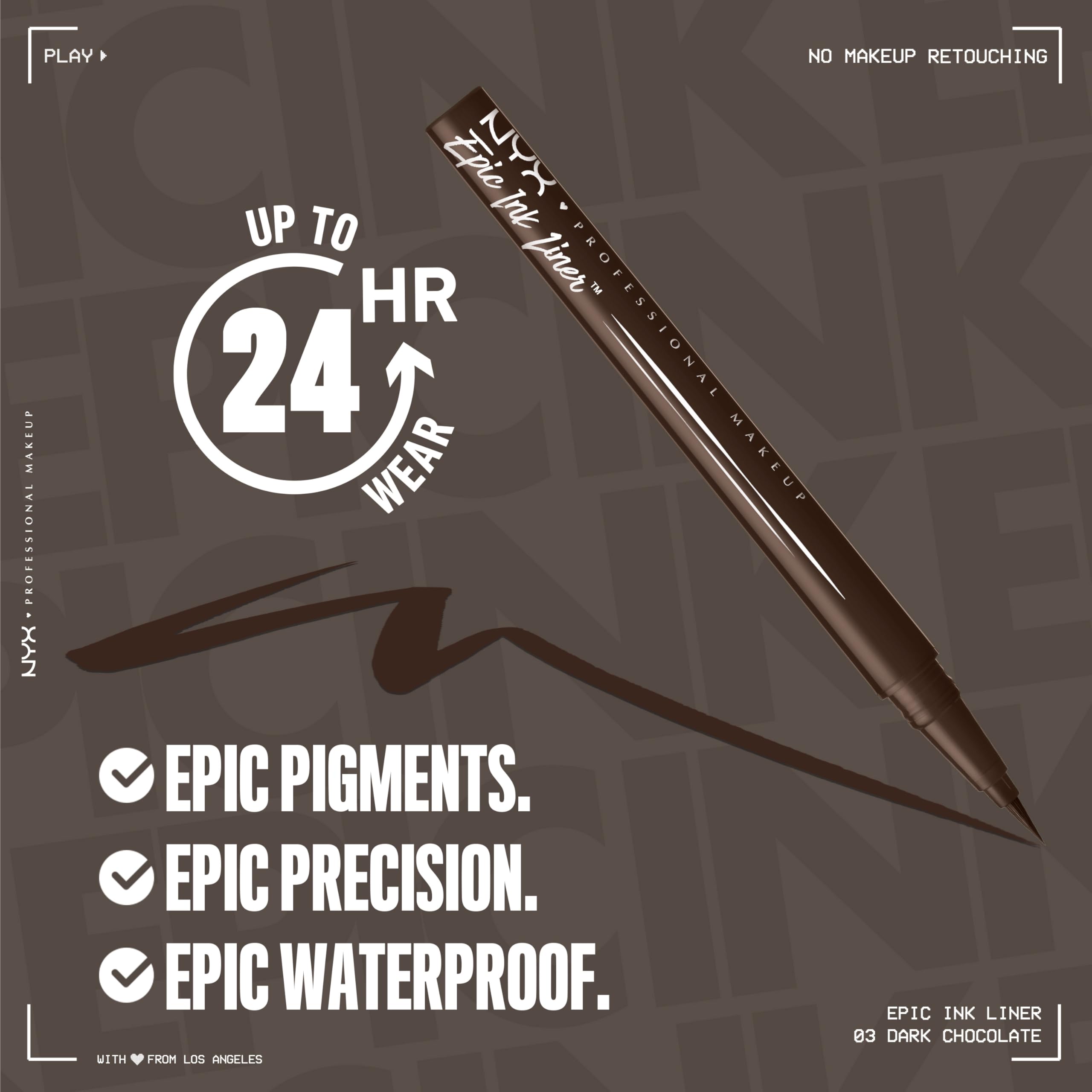 NYX Epic Ink Liner resistente al agua para looks que duran.