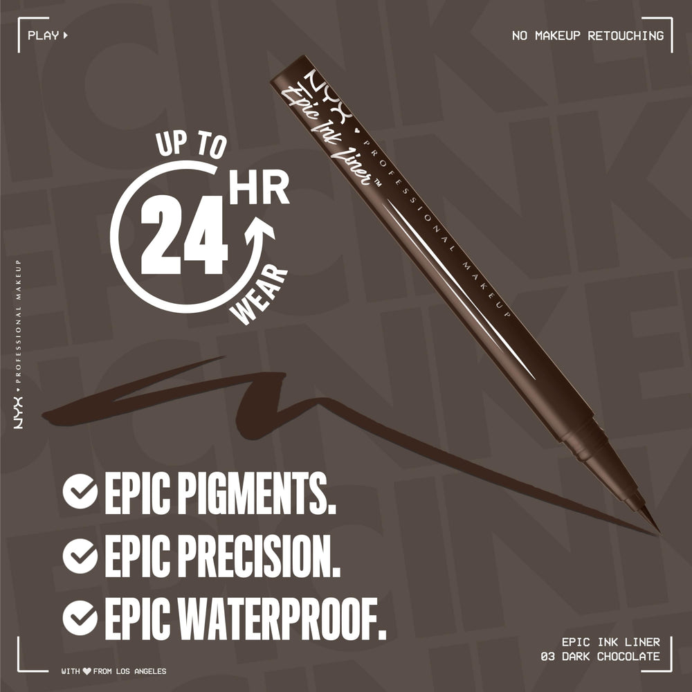 NYX Epic Ink Liner resistente al agua para looks que duran.